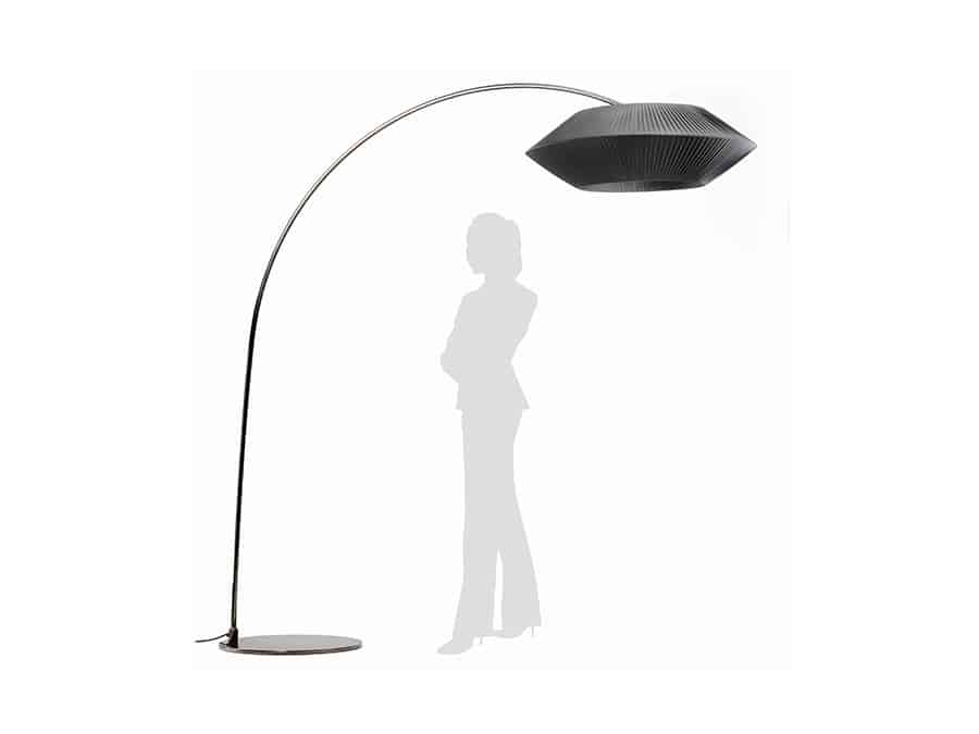Design Warehouse - 127776 - ARTE FLOOR ARC LAMP (BLACK) - Ribbon Black