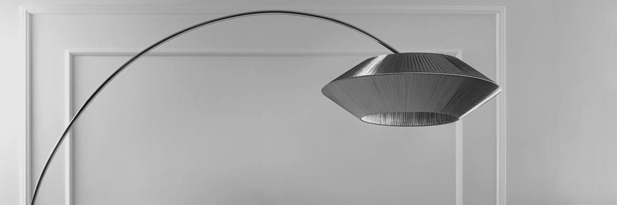 Arte floor lamp in black in Italy showroom.