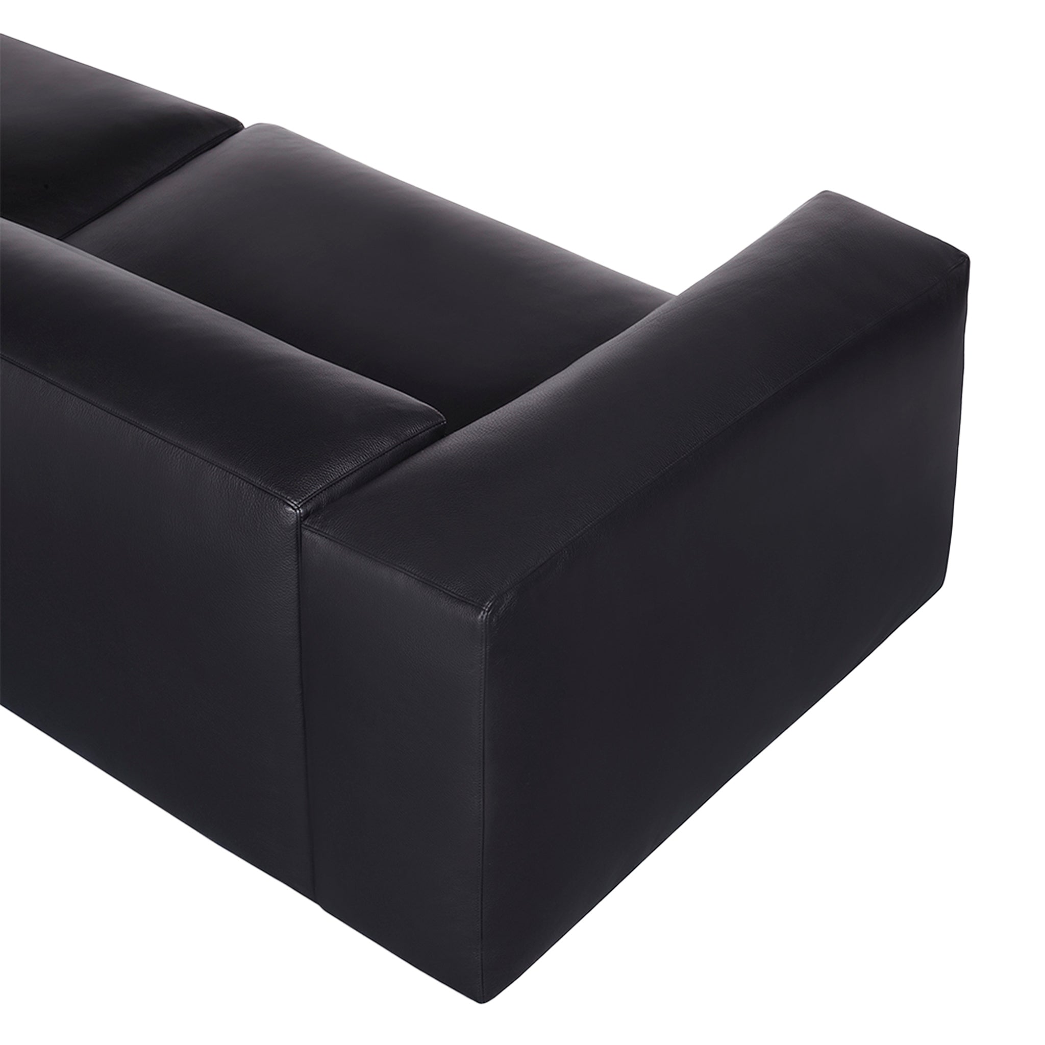 Aspettami luxury leather modular sofa close up view.
