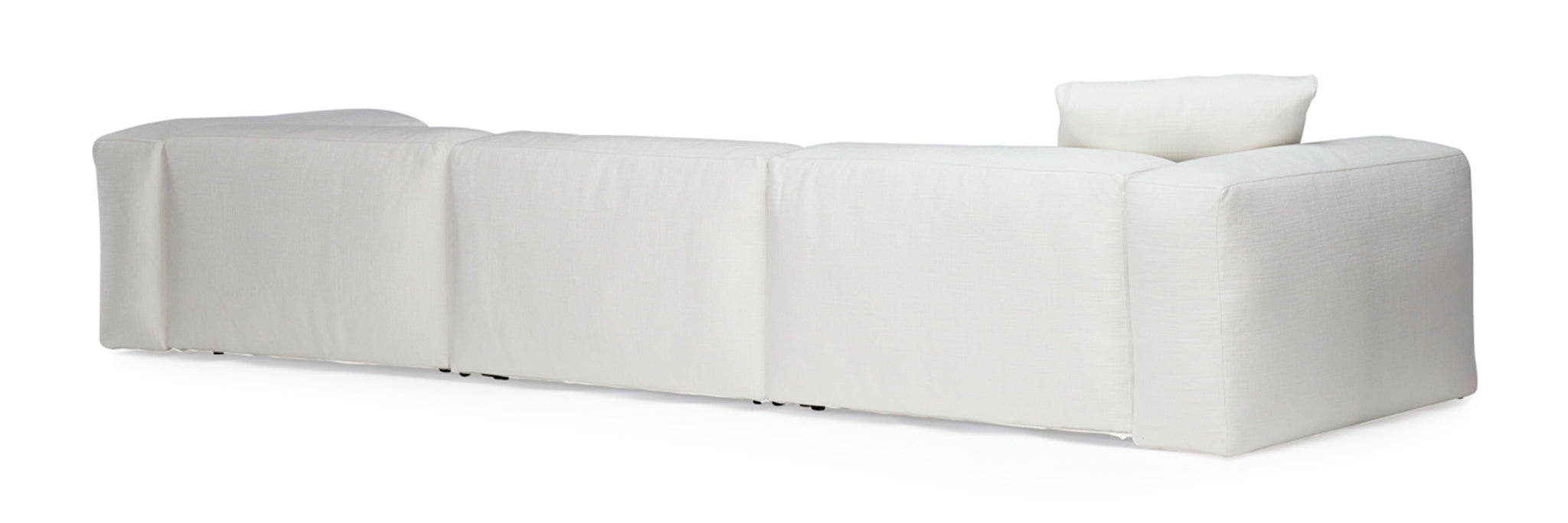 Aspettami modular furniture collection in white. Rear view.