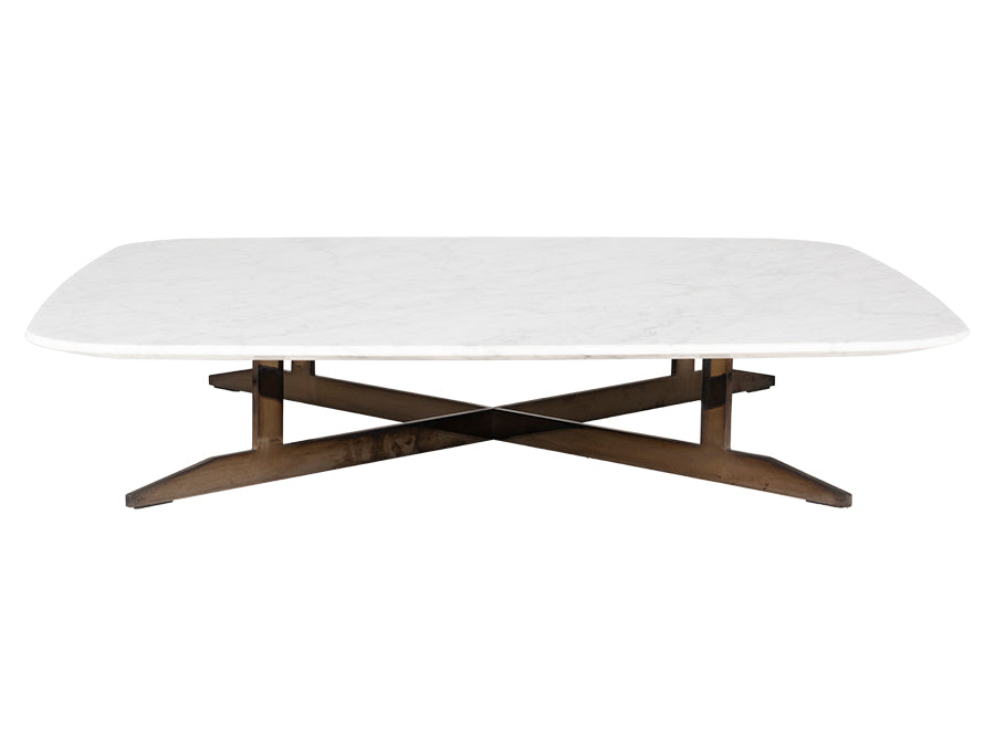 Design Warehouse - 127837 - Carrara Marble Coffee Table (Grande) - Carrara White
