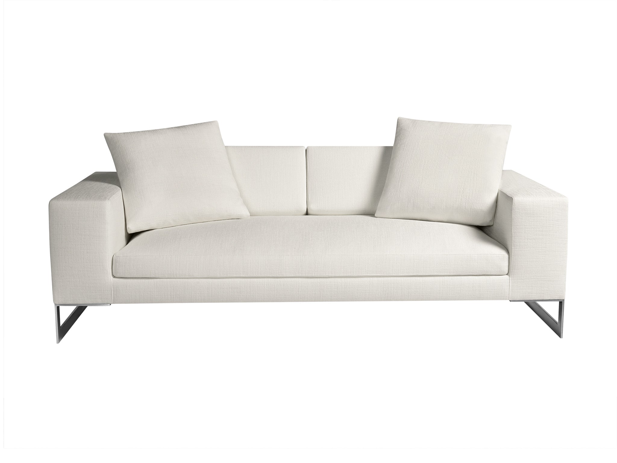 Perfect Day Recliner Sofa in crystal white colour. Front view.