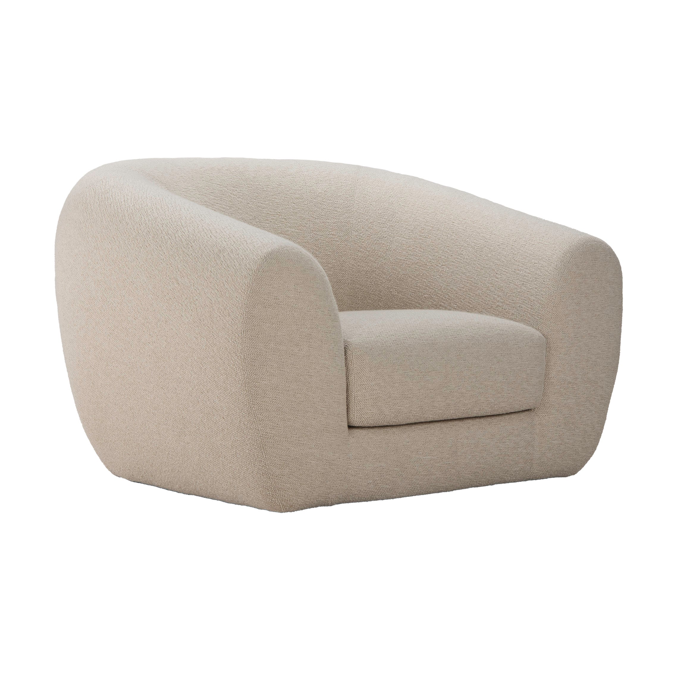 Pisa Grande armchair in beige. Front angle view.