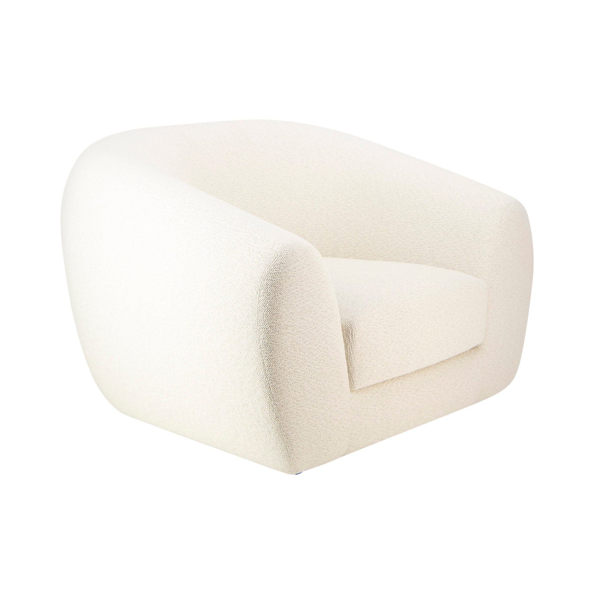 Pisa Grande Armchair in Perseide 2 Cream fabric. Front angle view.