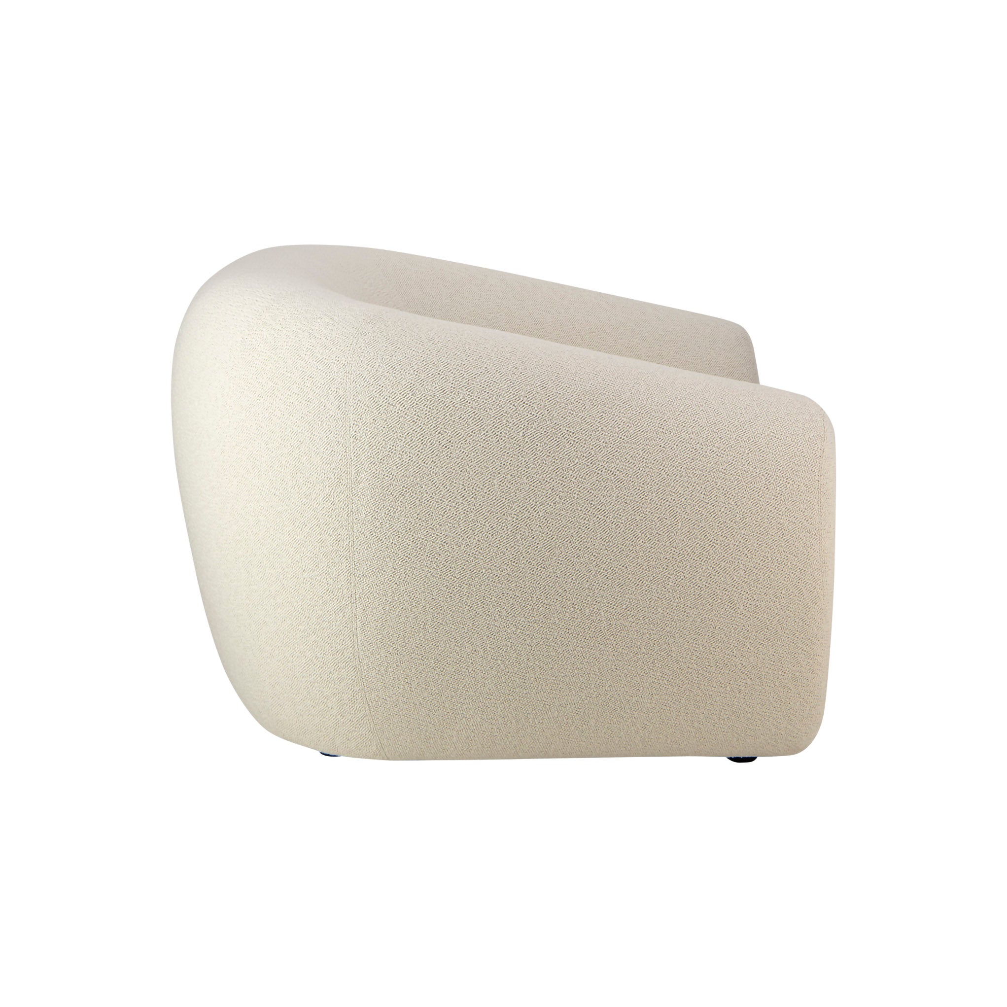 PIsa Grande armchair in Perseide 2 cream fabric. Side view.
