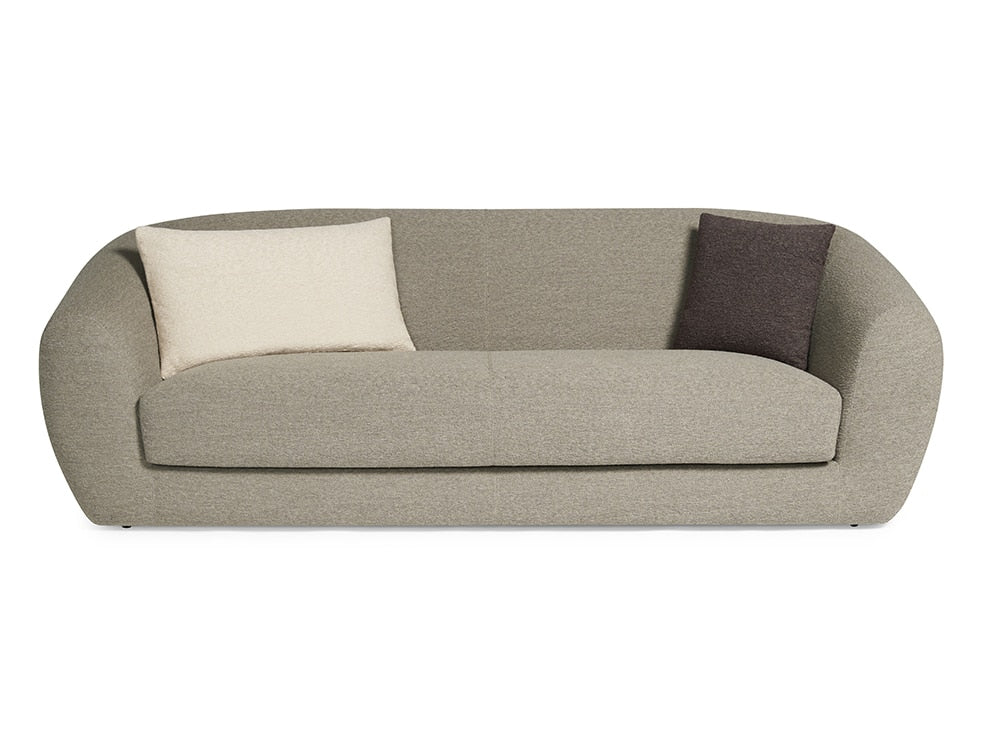 Design Warehouse - 127746 - PISA PLUSH TWO SEATER (BROWN) inc 2 pillows 80x45 LIMONTA PERSEIDE Col 3, SQ. LIMONTA PERSEIDE Col 5 - Perseide 4 Brown Elephant