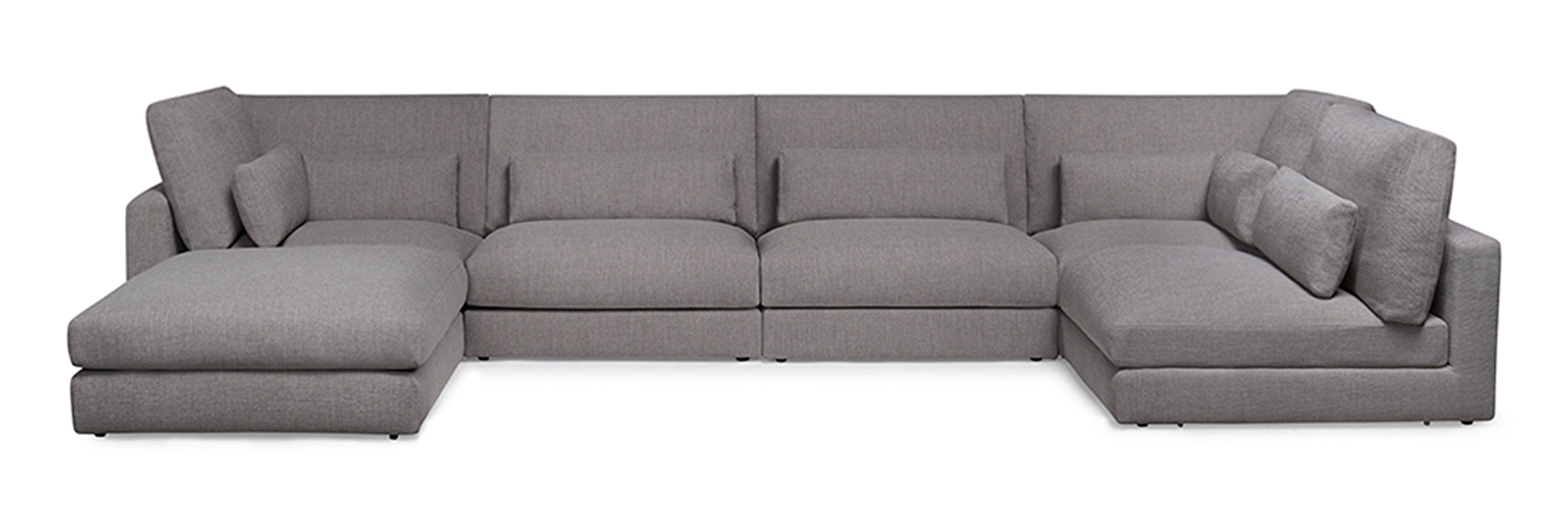 Portofino Grande modular lounge in fog colour. Front view.