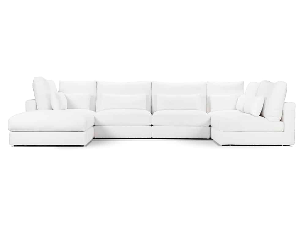 Design Warehouse - 128065 - PORTOFINO SECTIONAL - BARBAT 53 WHITE - Barbat 53 White