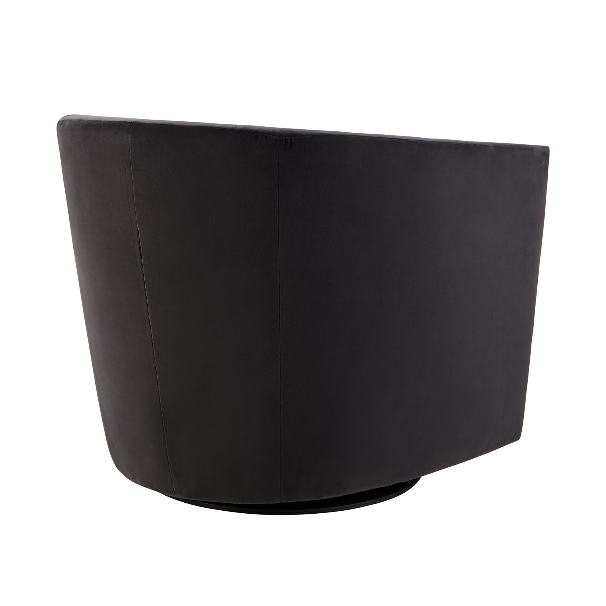 Roma velvet lounge chair in anthracite colour. Rear view.