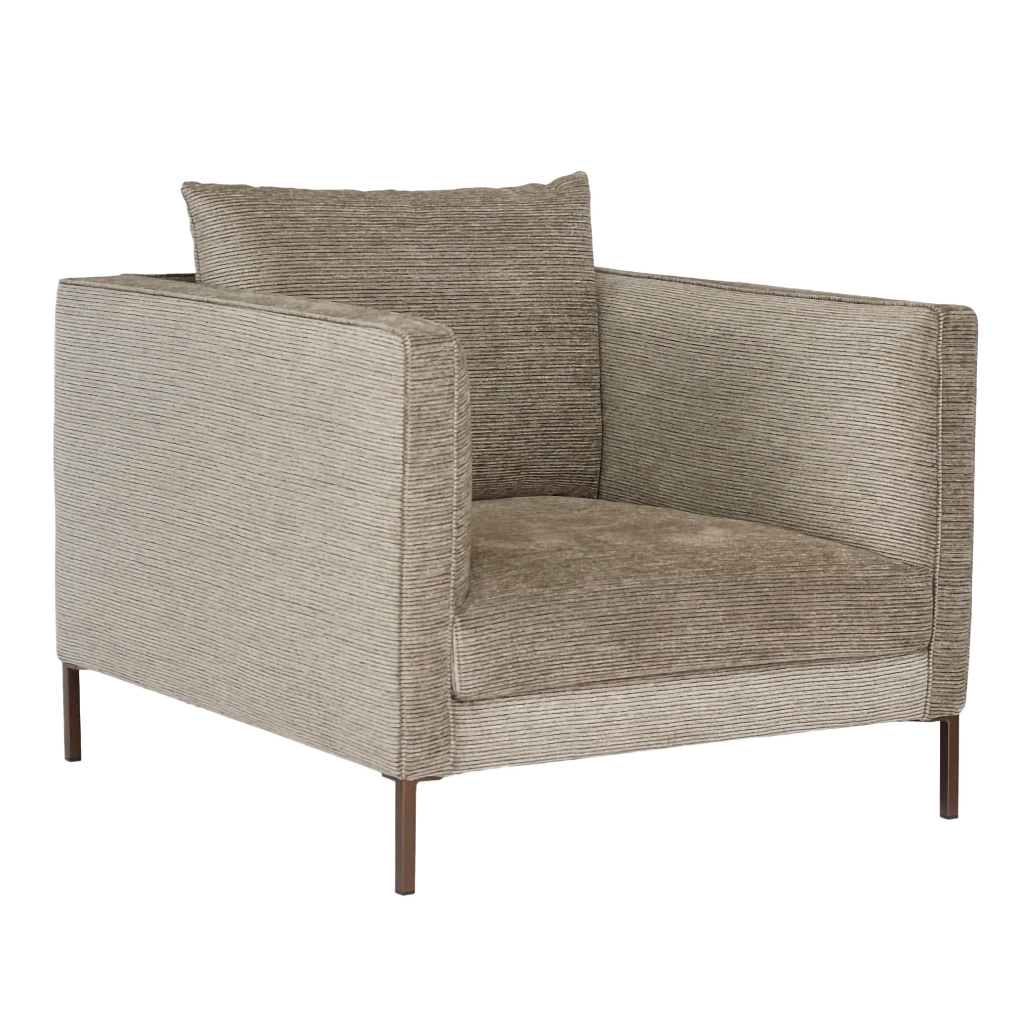 Sienna armchair in Salina black and white. Front angle view.