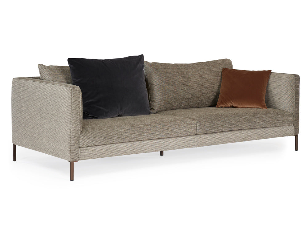 Siena sofa black and white tone colour. Front angle view.