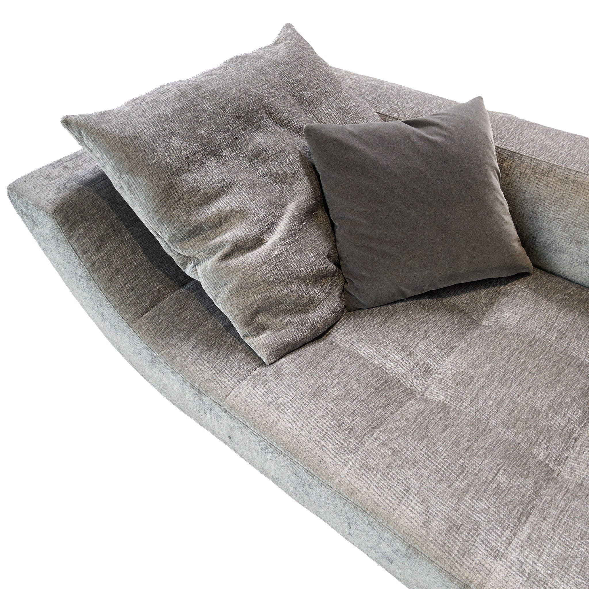 Viceversa chaise longue closeup of seating and two pillow cushions